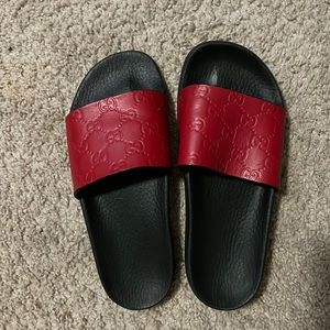 Red Gucci slides